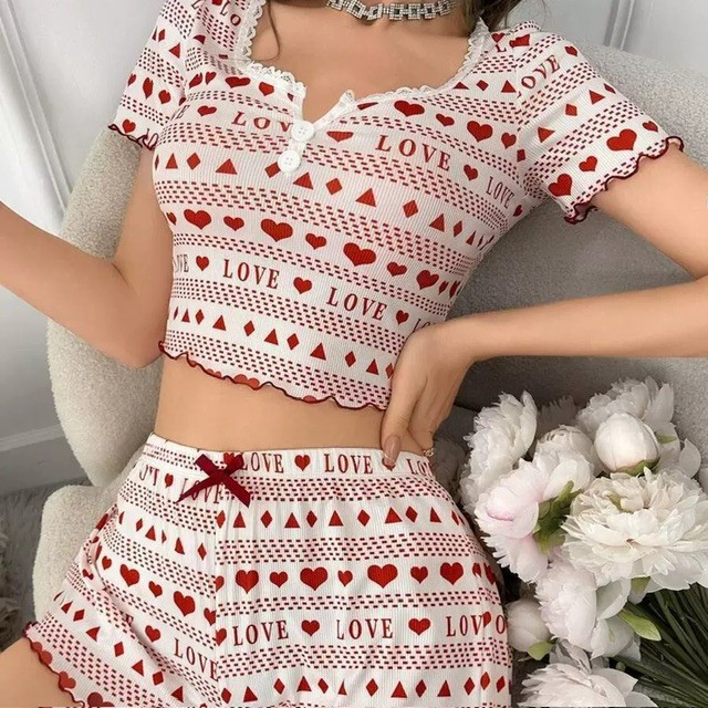 2 piece nightwear ( top and shorts with sleeve)