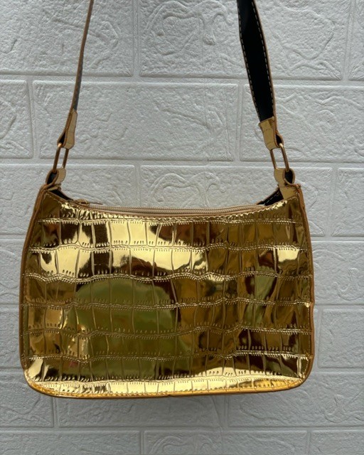 Metallic underarm bag