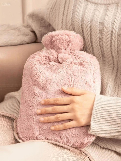 1000ml hot water bottle with fur cover