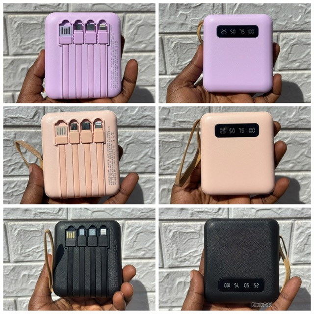 Power bank with 4 inbuilt pins/ cords (20,000 mah)