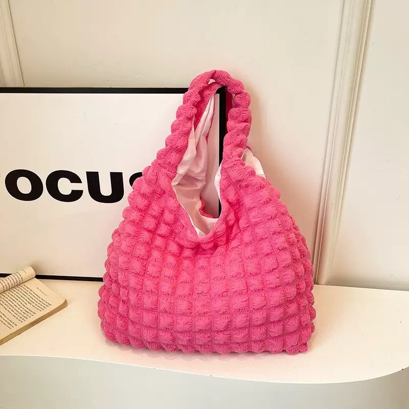 Bag 035- pink bubble tote bag