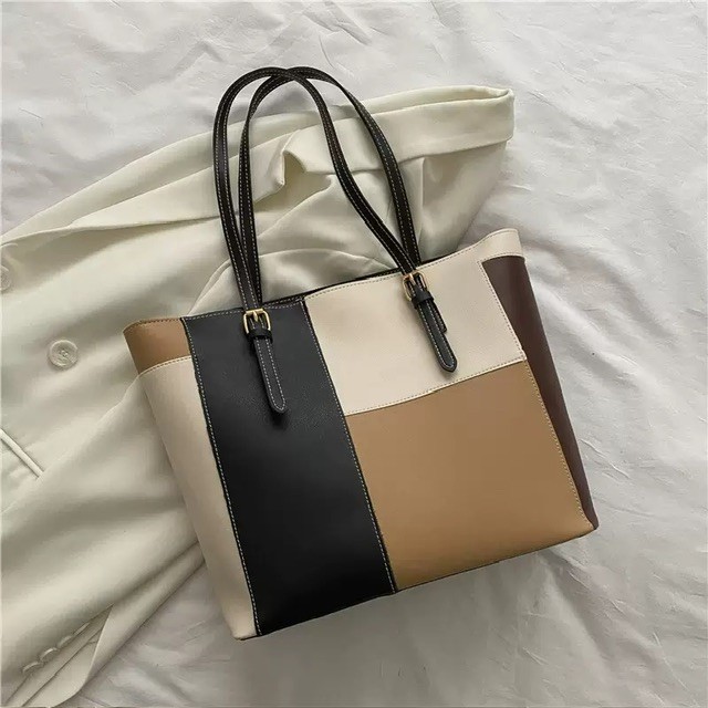 Large PU leather tote bag