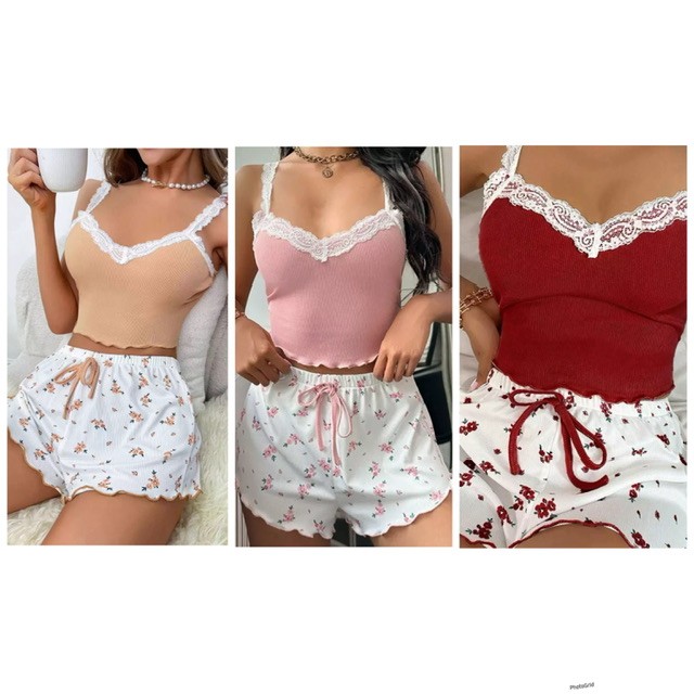 2 piece nightwear (sleeveless top and shorts)