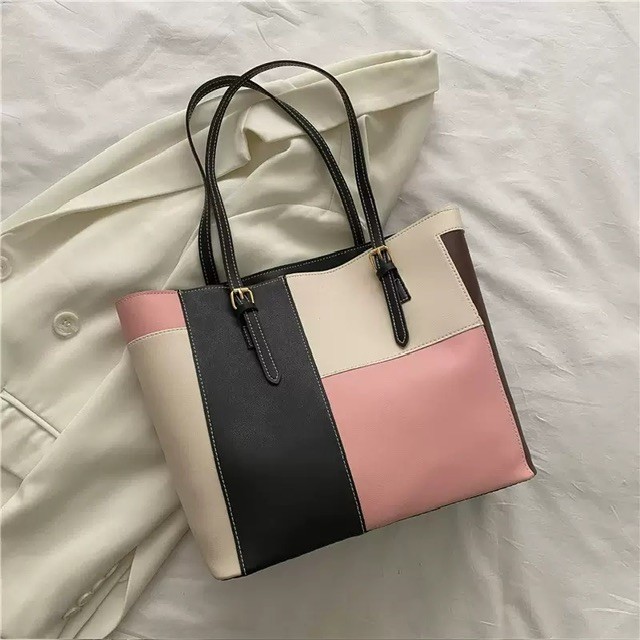 Large PU leather tote bag