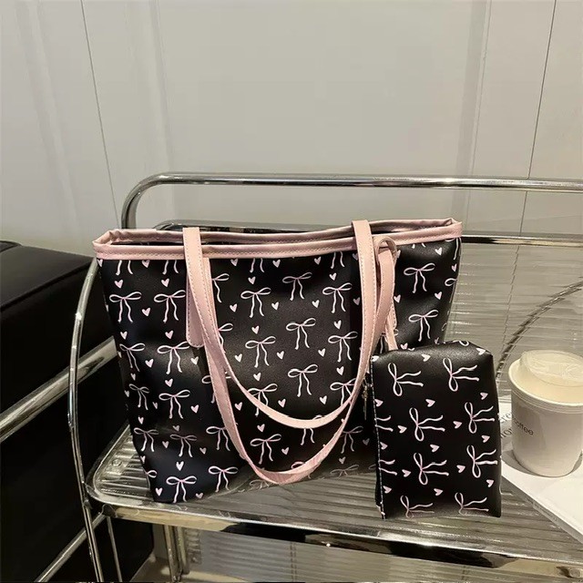 Bow design tote bag with purse (Medium)