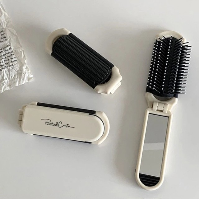 Foldable comb and mirror